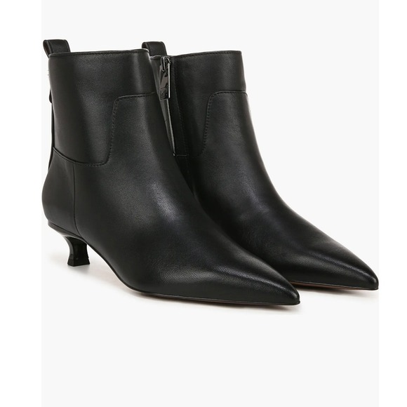 SARTO By Franco Sarto Shoes - NWB SARTO by Franco Sarto Mala Black Leather Pointed Toe‎ Kitten Heel Booties 7